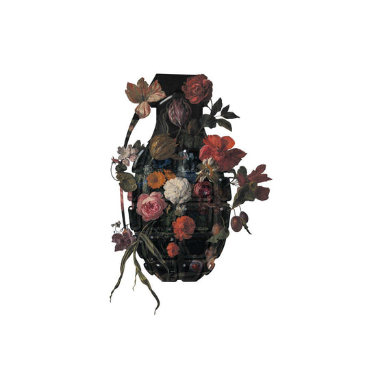 Magnus Gjoen Limited edition print, grenade & flowers