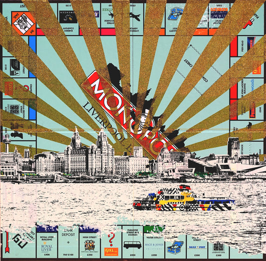 Jayson Lilley, Artist, Liverpool Dazzle, Monopoly Board, Gold, Red, Glitter, TAP Galleries, Essex, Chelmsford Art Gallery