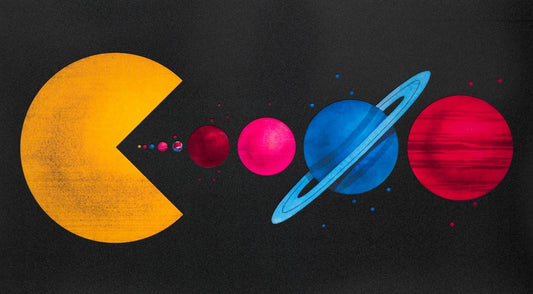 Joe Webb, Artist, End Game, Planet Space Collage, Pace Man, Silkscreen, TAP Galleries, Turner Art Perspective gallery