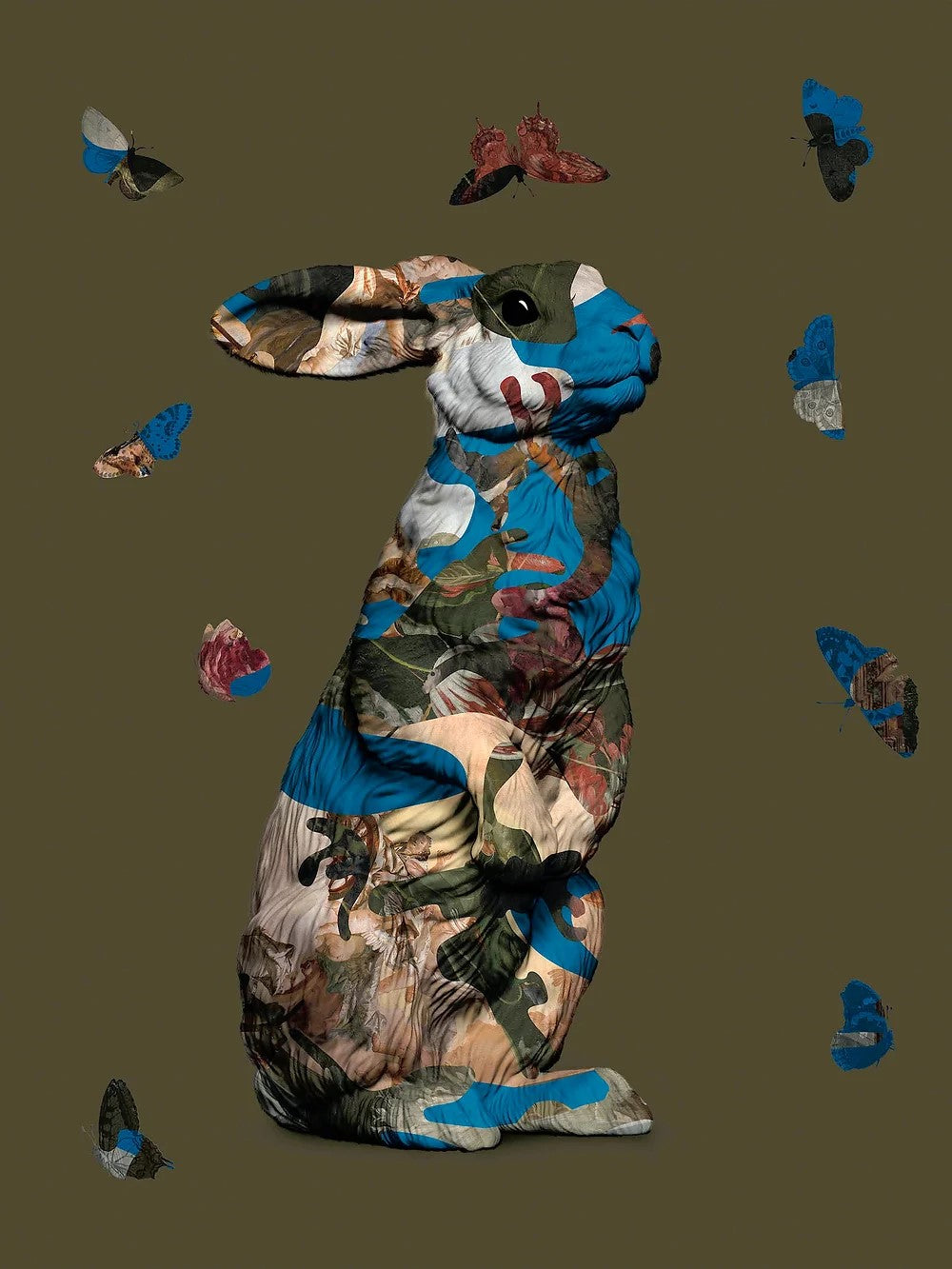 Magnus Gjoen, Artist, Do Not Go Lightly Into That Good Night, Rabbit, Butterfly, Blue, TAP Galleries, Essex Chelmsford Art Gallery