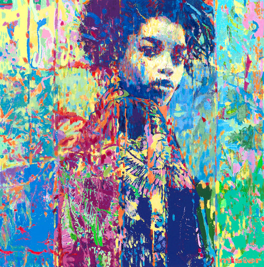 Mister, Between 2 Worlds-Ghosts, Colour, Pink, Blue, Green, Yellow, Women, TAP Galleries, Essex Chelmsford Art Gallery