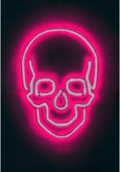 Phil Davison Artist Art I'm still shinning Pink Neon Black Skull Dark TAP Galleries