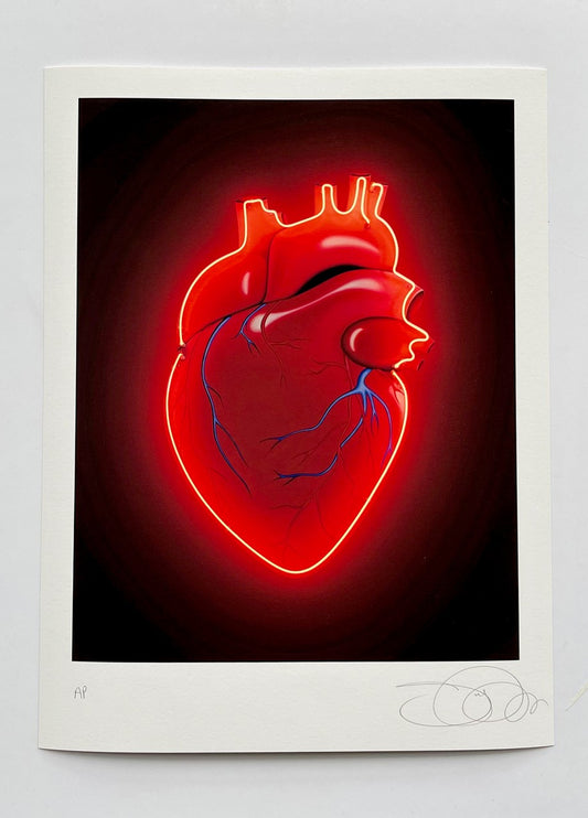 Sara Pope, Artist, Neon Heartbeat, Red, Blue, Love, TAP Galleries, Essex Chelmsford Art Gallery