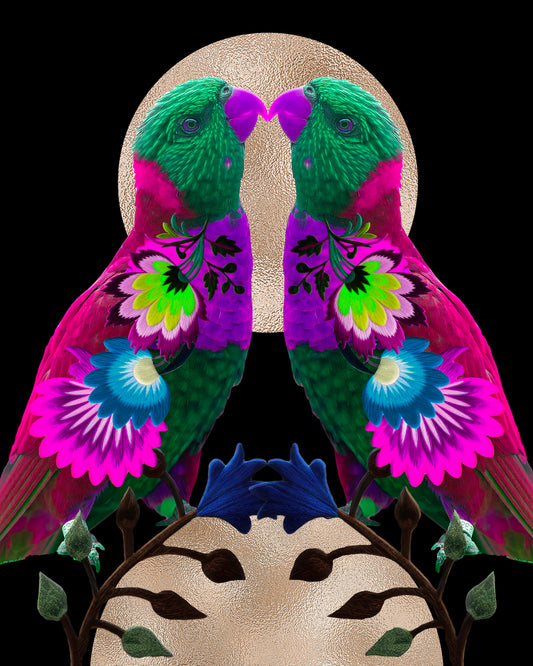 Sorcha Bridge, Artist, Double Love Bird, TAP Galleries, Essex Chelmsford Art Gallery
