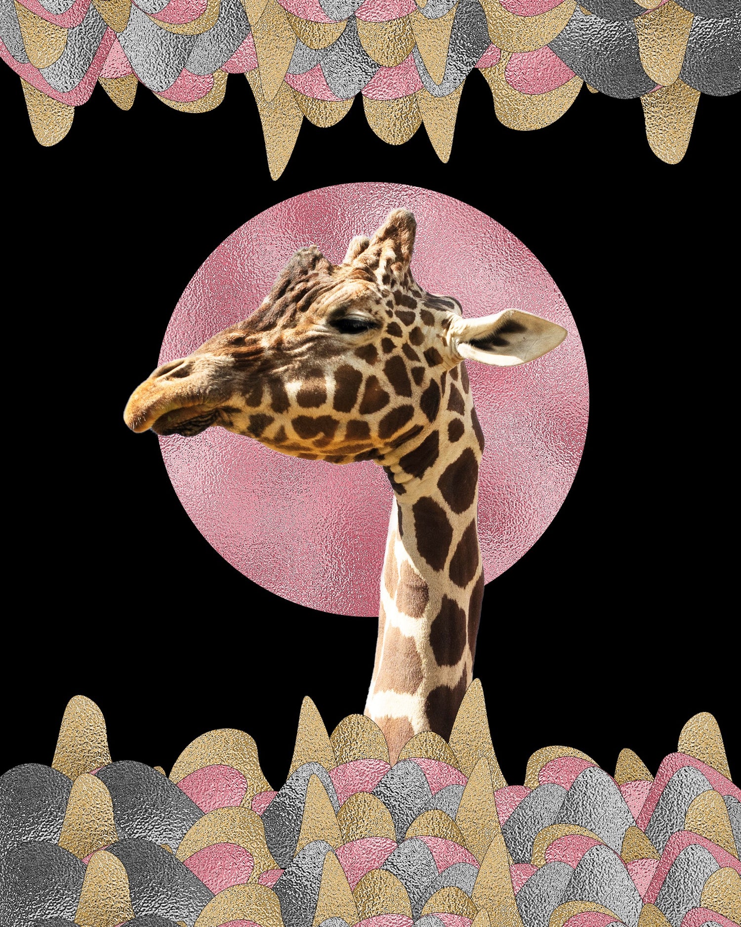 Sorcha Bridge, Artist, Giraffe, Pink, Gold, Silver, Essex, Chelmsford, Art Gallery, TAP Galleries