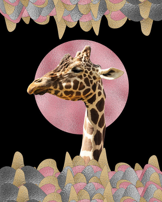 Sorcha Bridge, Artist, Giraffe, Pink, Gold, Silver, Essex, Chelmsford, Art Gallery, TAP Galleries