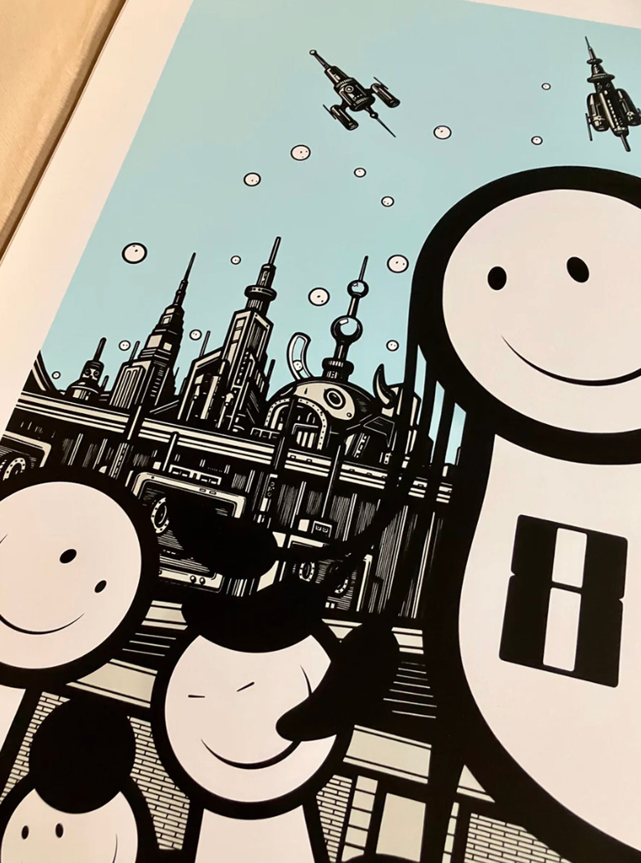 The London Police, Artist, Art, Boberella, Street Art, Pop Art, Blue, Smiley faces, Space girl, TAP Galleries, Essex Chelmsford Art Gallery