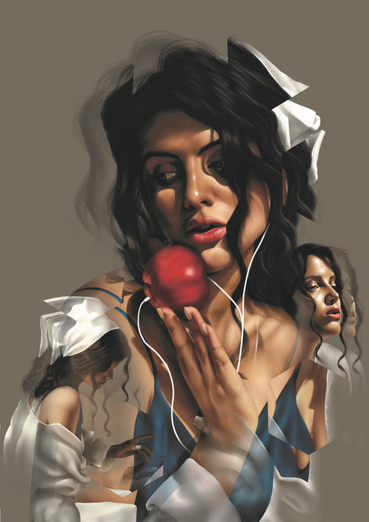 Wolf Blazar- Artist, An Apple A Day, Limited edition print, Pop art, Portrait, TAP Galleries, Chelmsford, Essex Gallery