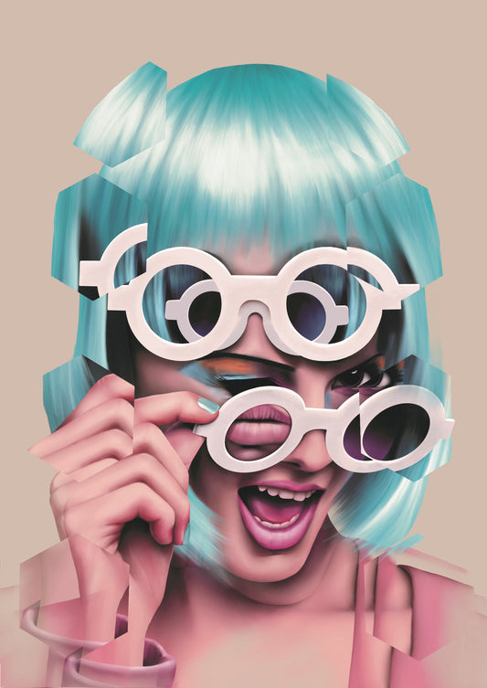 Wolf Blazar- Artist, Wink Wink, Limited edition print, Pop art, Portrait, TAP Galleries, Chelmsford, Essex Gallery