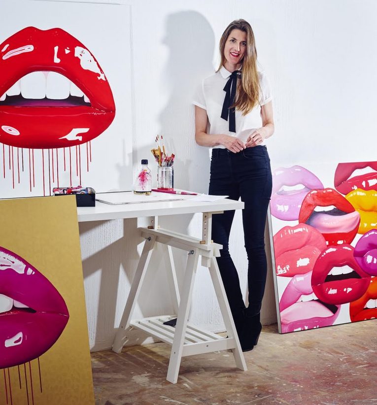 Sara Pope Artist Art Red Yellow Pink Orange Lips TAP Galleries