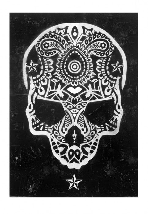 Ben-Allen-Star-Skull-Silkscreen-TAP-Galleries-White-Black