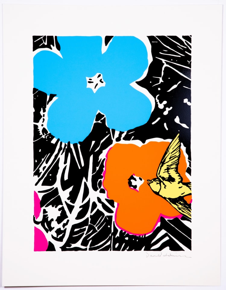 Dan Baldwin- Artist, Delirium, Blue, Floral, Bired, Limited edition Print- TAP Galleries, Essex Art Gallery