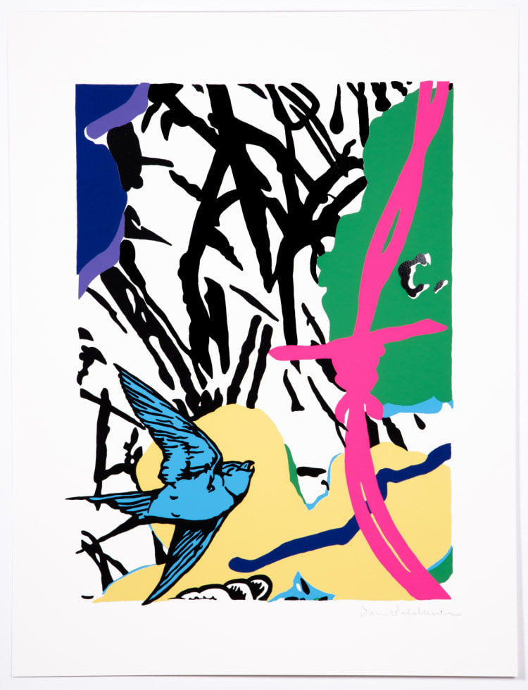 Dan Baldwin- Artist, Utopia Pink, Bird, Limited edition Print- TAP Galleries, Essex Art Gallery