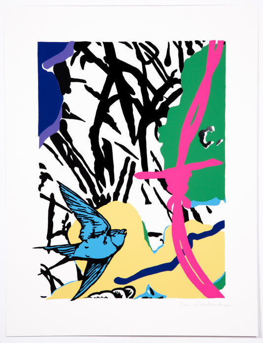 Dan Baldwin- Artist, Utopia Pink, Bird, Limited edition Print- TAP Galleries, Essex Art Gallery