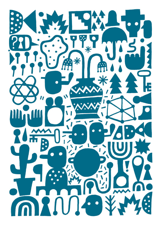 David Shillinglaw Urban Street Art Blue mosaic