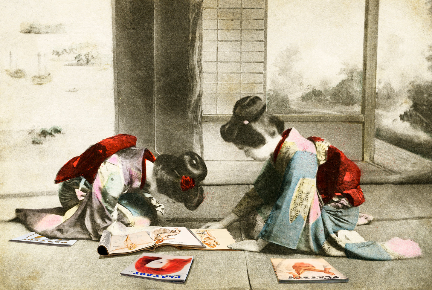 Gavin Mitchell, Artist, The Gospel According To Playboy, Limited edition print, Geisha girls, Essex Art Gallery, TAP Galleries