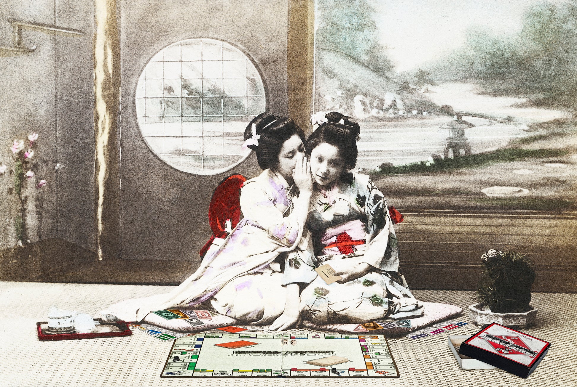 Gavin Mitchell, Artist, Wanna Get Out Of Jail Free, Limited edition print, Geisha girls, Essex Art Gallery, TAP Galleries