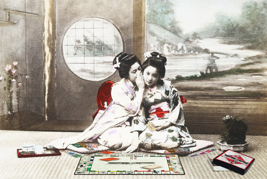 Gavin Mitchell, Artist, Wanna Get Out Of Jail Free, Limited edition print, Geisha girls, Essex Art Gallery, TAP Galleries