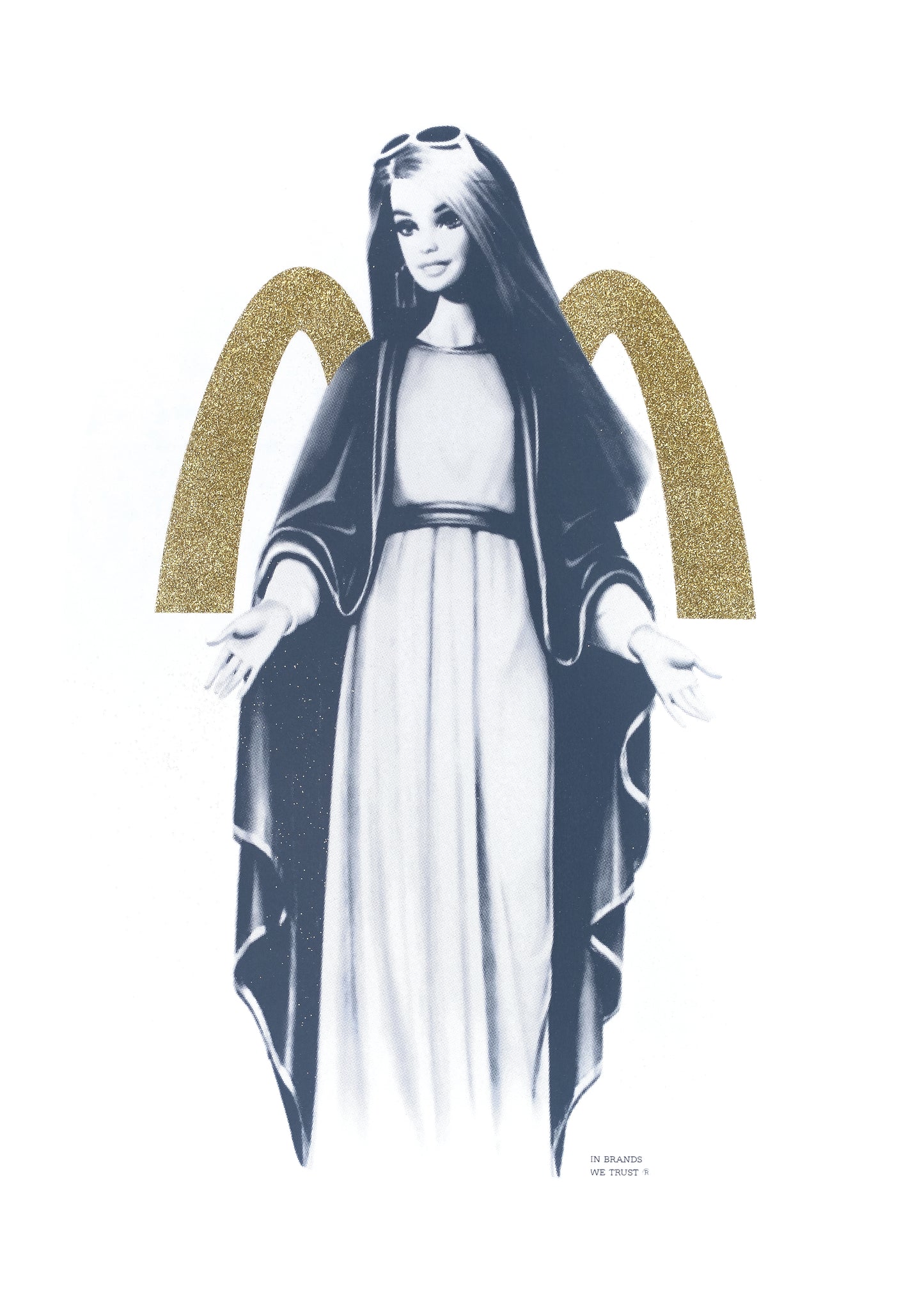 Heath Kane- In Brands We Trust, McDonalds, Barbie, Black and White, 2 Colour Screenprint, Limited edition- TAP Galleries, Essex Art Gallery