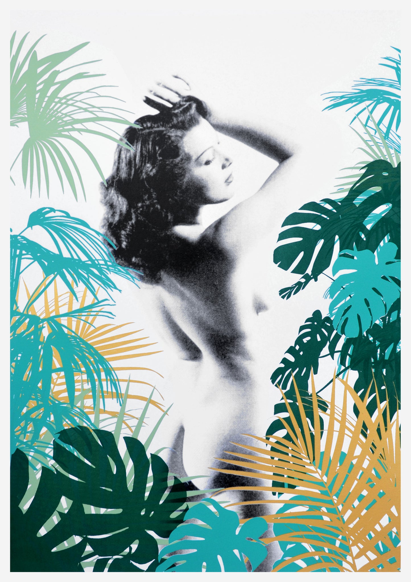 Cassandra-Yap-TAP-Galleries-White-Gold-Blue-Green-Fern-Plants-Nude