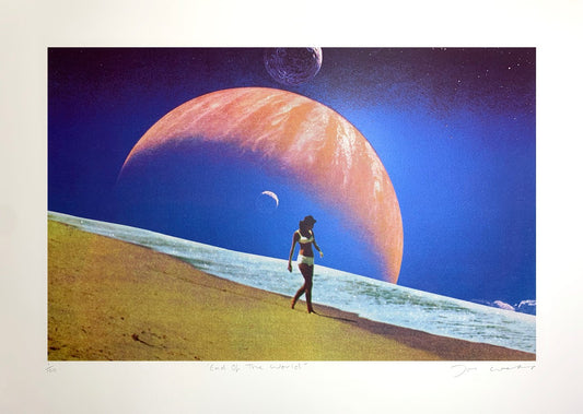 Joe Webb- End of the world, Limited edition, Space, Planet, Beach, Sea, Woman -TAP Galleries