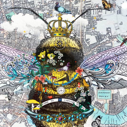 Kristjana Williams- Artist, Carnabee, Limited edition, Print, Bee, Fantasy, Map, London, Queen, Essex Art Gallery- TAP Galleries