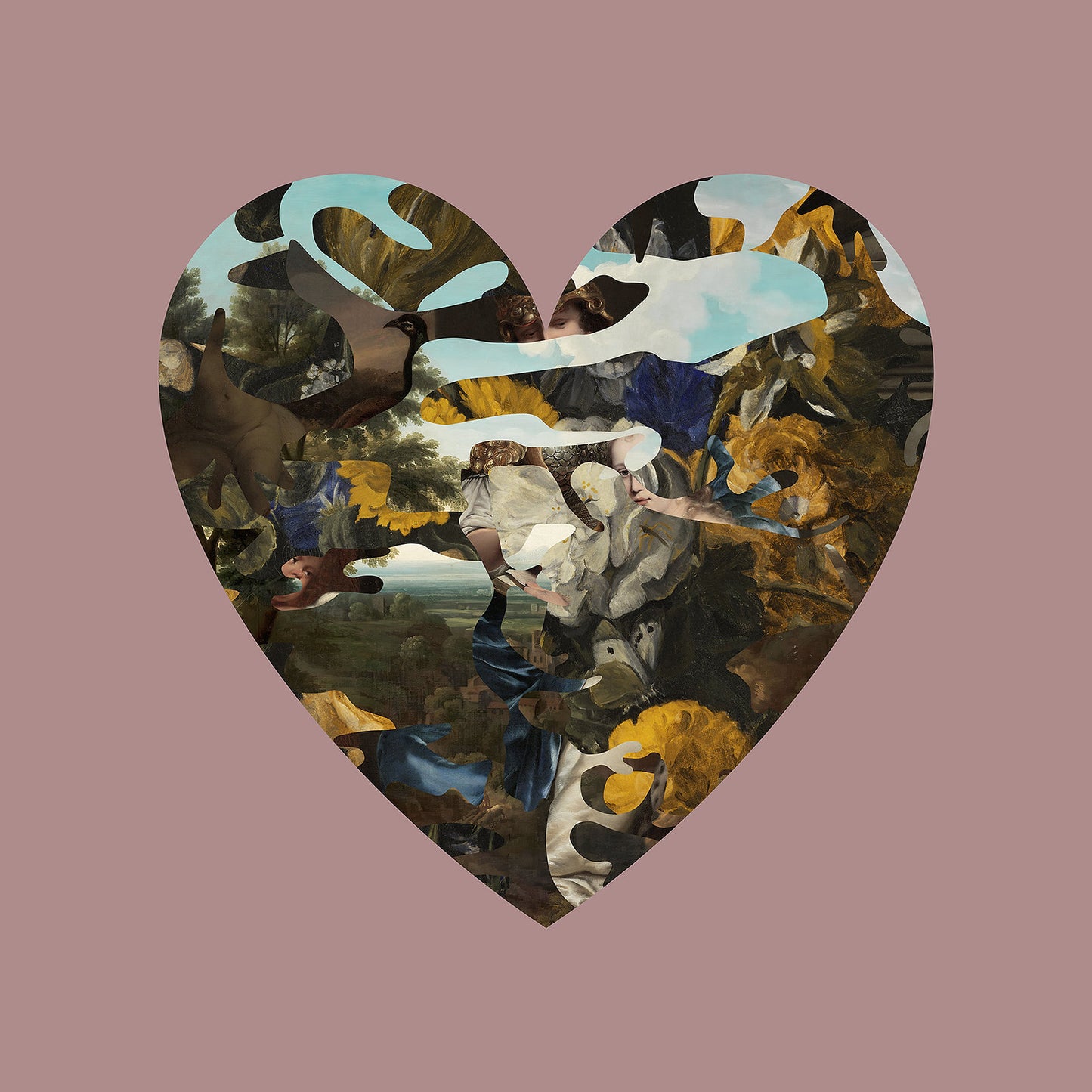 Magnus Gjoen- I Hold Your Faith, Hold Mine -Dusty Pink, Limited edition, Print, Heart, -TAP Galleries, Essex Art Gallery