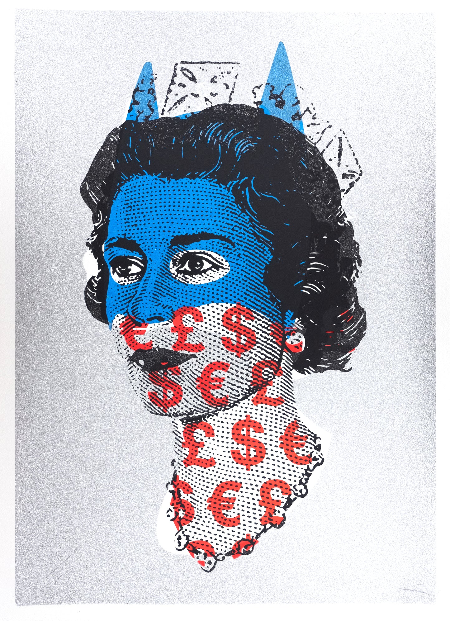 Heath Kane- Rich Enough To Be Batman, Red, White, Blue, Money, Dollar, Batman, Queen 2 Colour Screenprint, Limited edition- TAP Galleries, Essex Art Gallery
