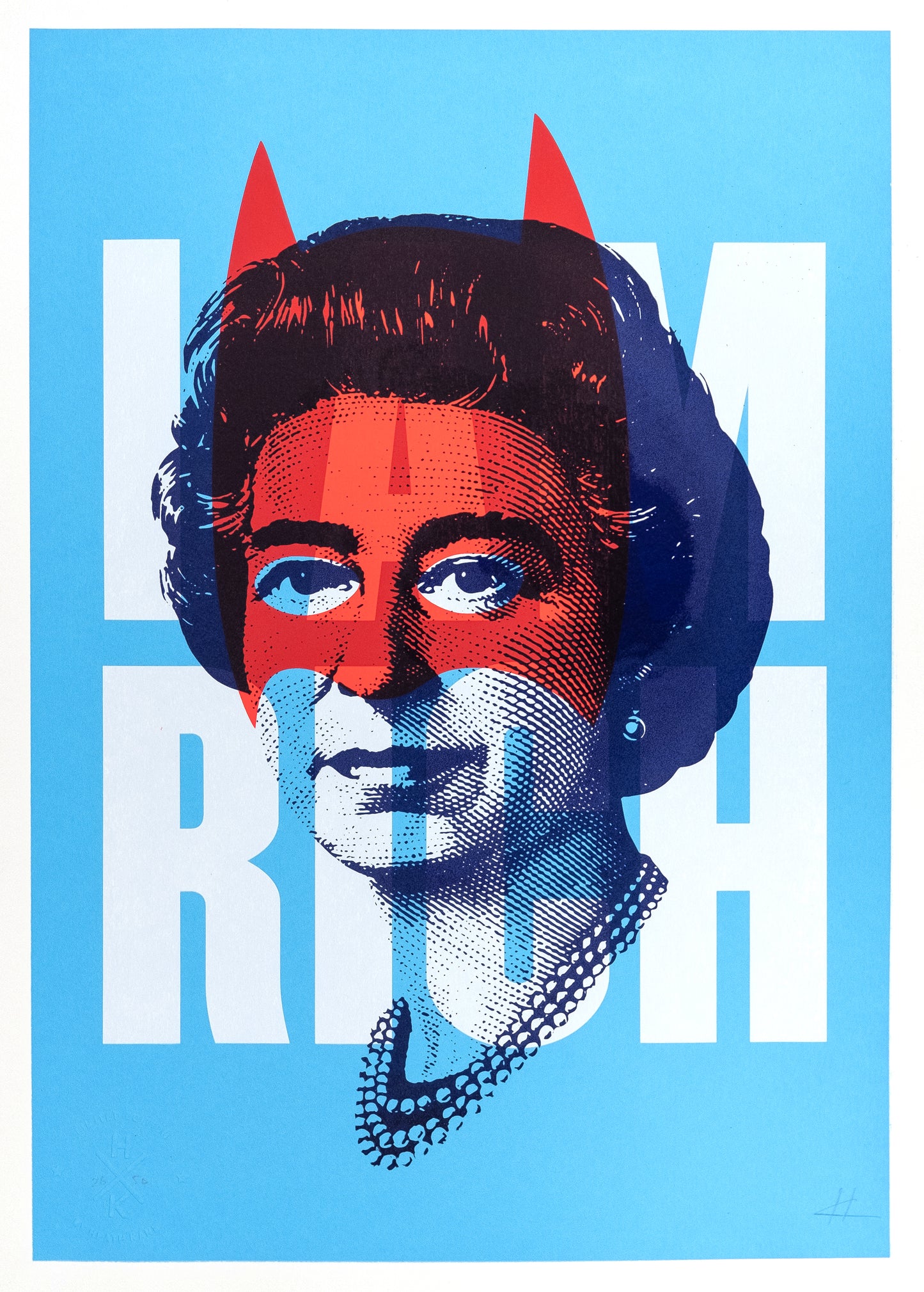 Heath Kane- Rich Enough To Be Batman, Queen Money, Dollar, Batman, Red, White, Blue, Screenprint, Limited edition- TAP Galleries, Essex Art Gallery