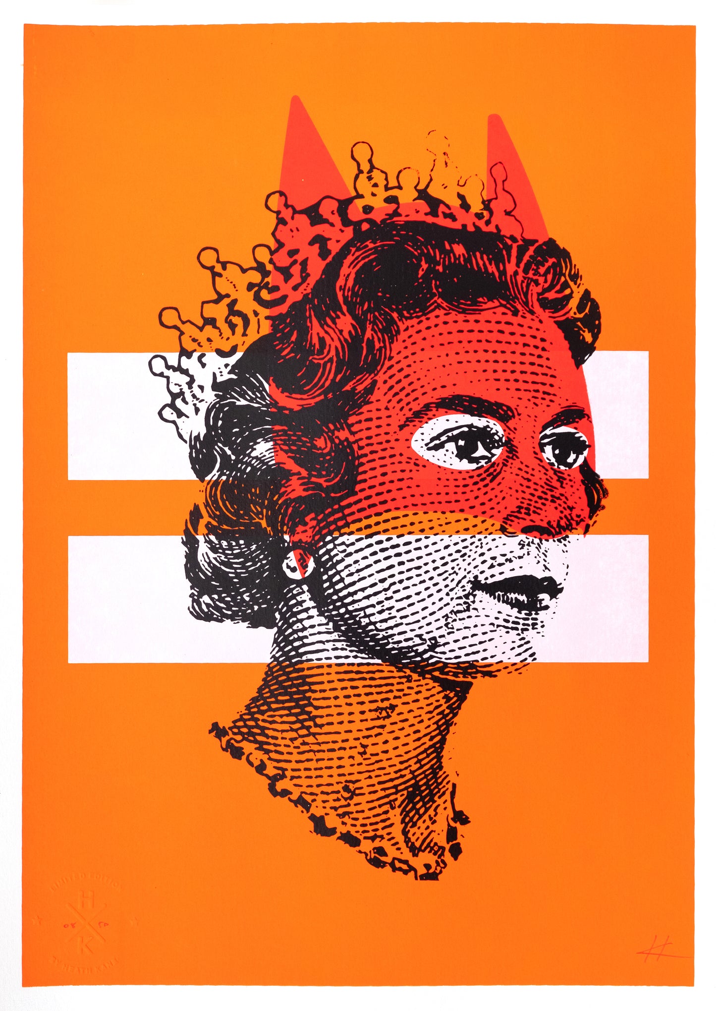 Heath Kane- Rich Enoug To Be Batman, Orange, Red, White, Queen -TAP Galleries, Essex Art Gallery