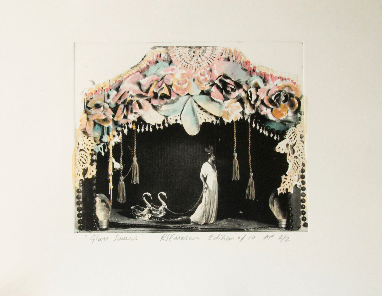 Rosie Emerson- Glass swans, Limited edition, Water colour, -TAP Galleries, Essex Gallery