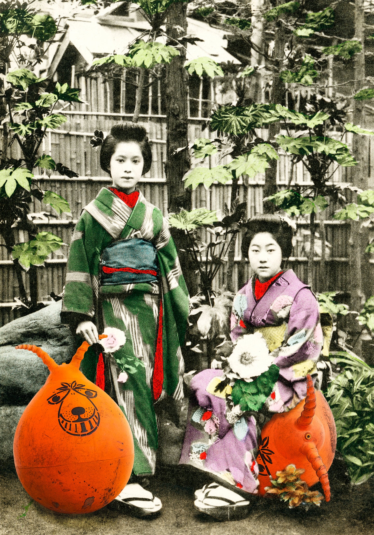 Gavin Mitchell, Artist, Space Hopper I, Limited edition print, Geisha girls, Essex Art Gallery, TAP Galleries