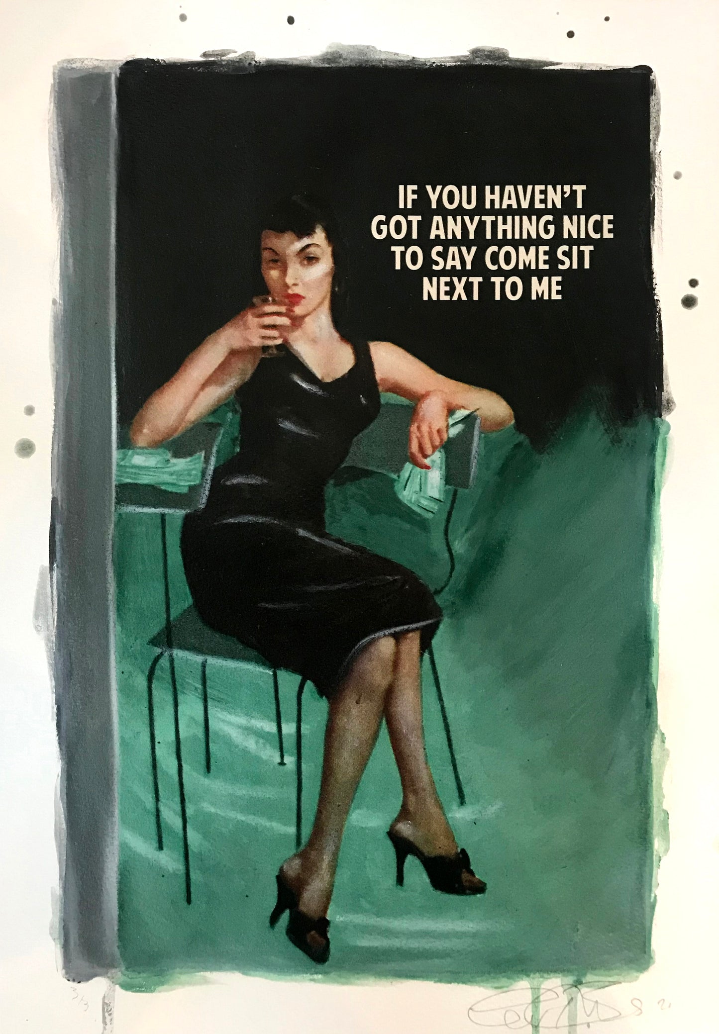 The-Connor-Brother-Artist-Art-If-You-Havent-Got-Anything-Nice-To-Say-Limited-Edition-Green-Black-TAP-Galleries