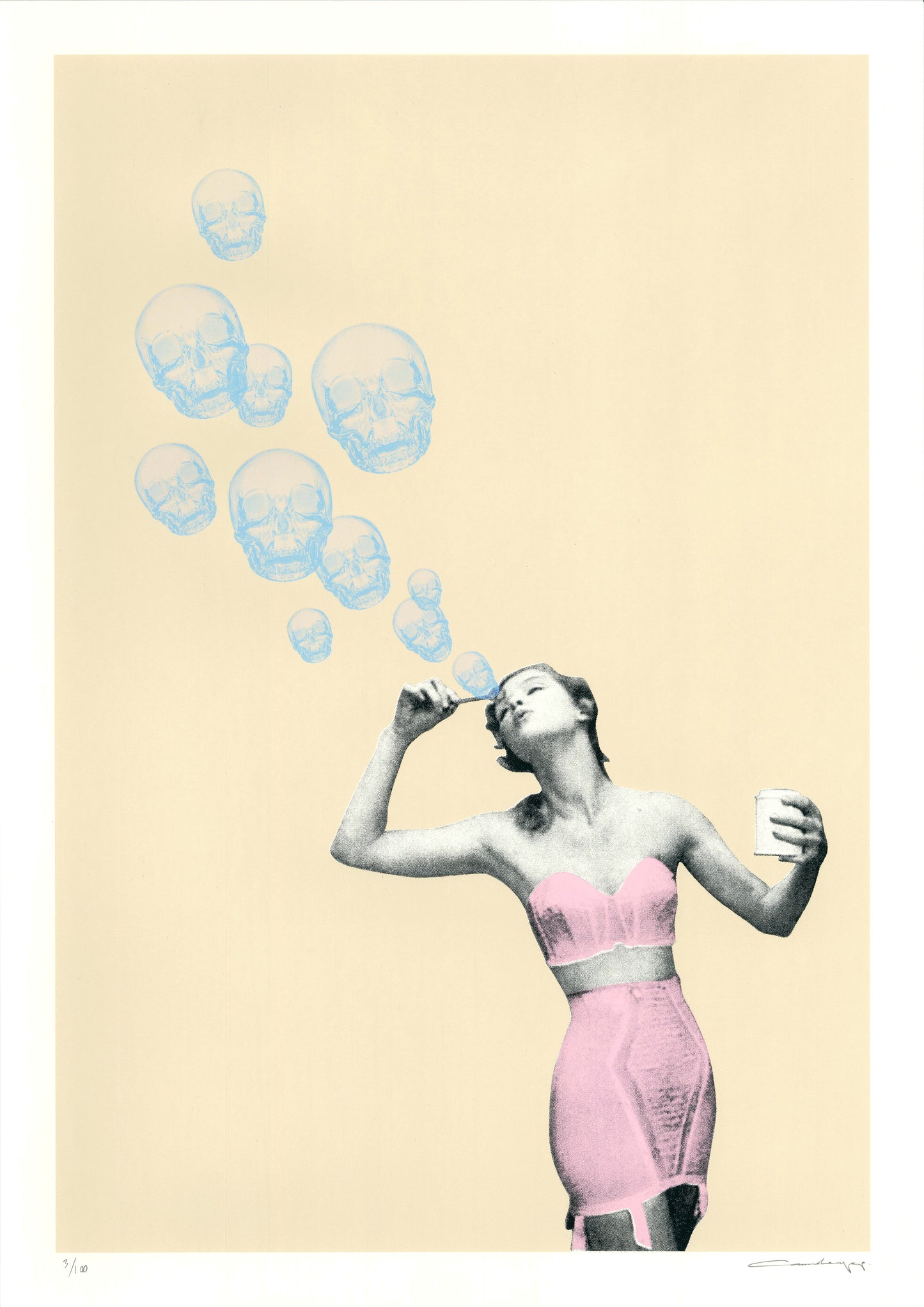 Cassandra-Yap-TAP-Galleries-Blown-Away-Limited-Edition-Skull-Pink-Yellow