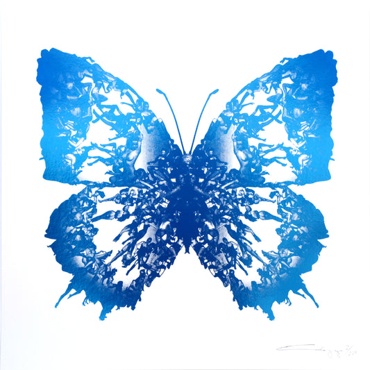 Cassandra-Yap-TAP-Galleries-White-Blue-Foil-Limited-Edition-Screenprint-Butterfly
