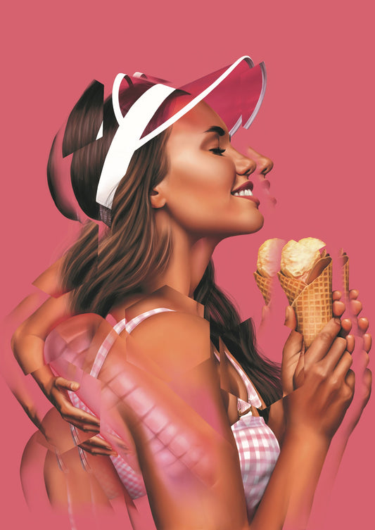 Wolf Blazar, Artist, Summer, Kinda, Girl, Pink, Ice Cream, TAP Galleries, Essex Chelmsford Art Gallery