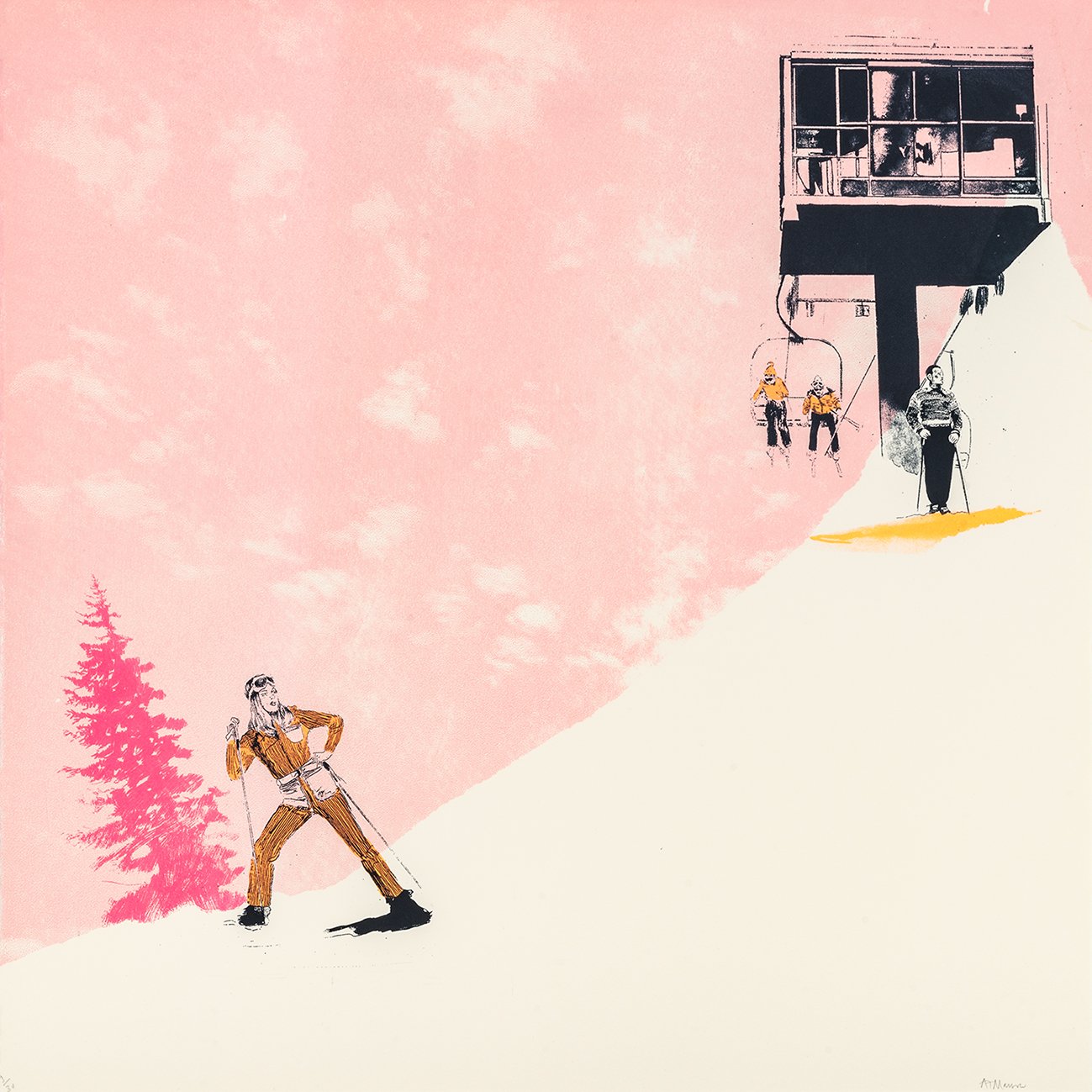 Anna Marrow, Artist, Lets Go Off Piste, Limited edition print, TAP Galleries, Essex Art Gallery 