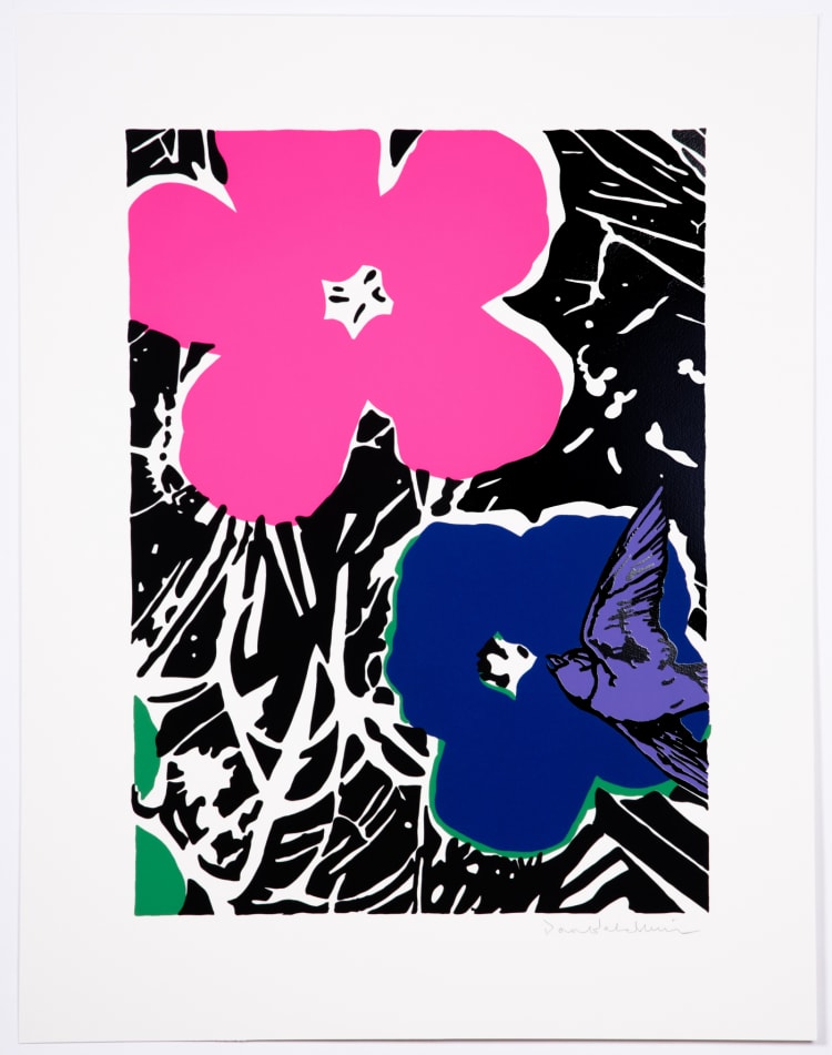 Dan Baldwin- Artist, Delirium, Pink, Limited edition Print, Floral, Bird- TAP Galleries, Essex Art Gallery