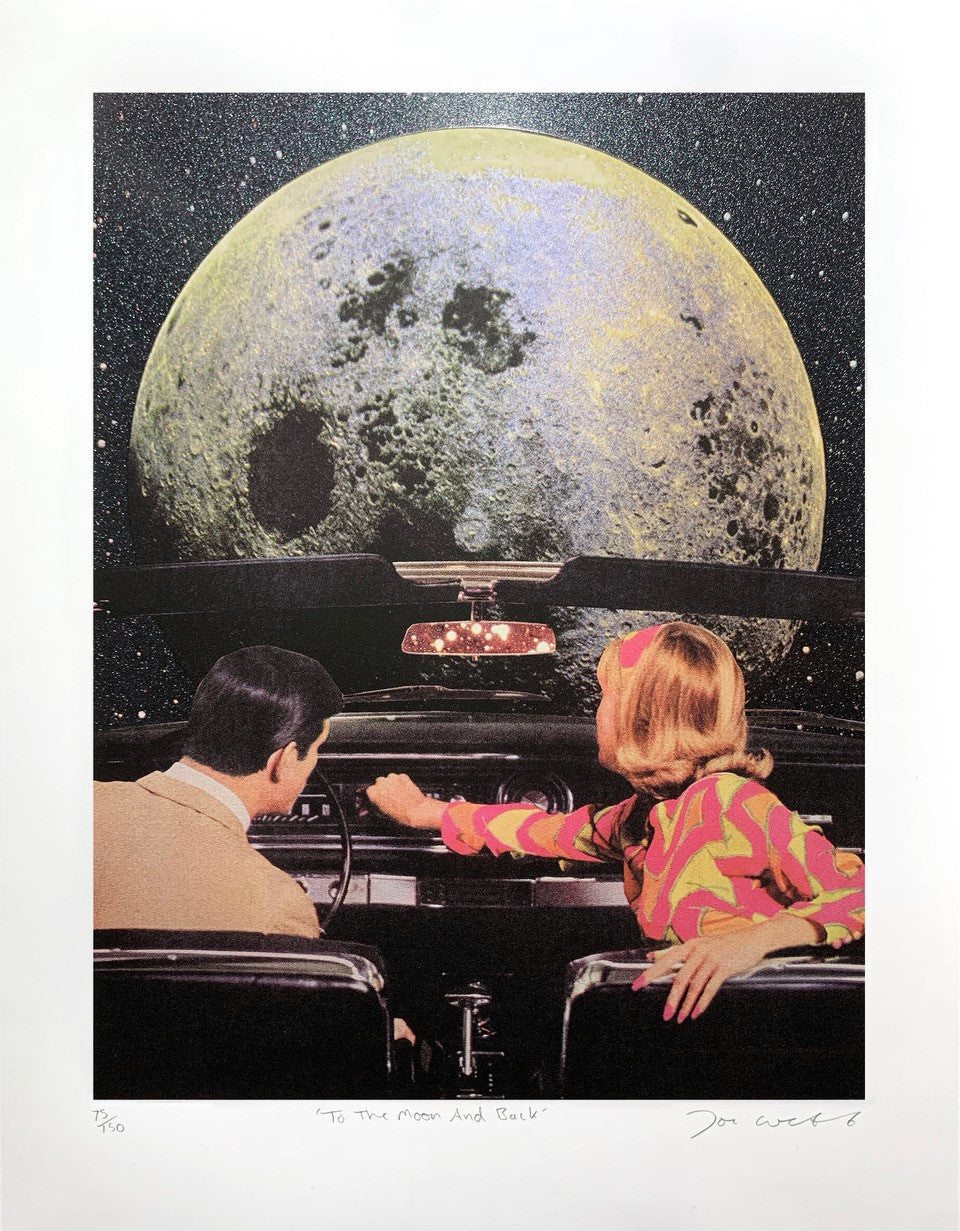 Joe Webb- To The Moon And Back, Limited edition, Car, Moon, Space, Stars -TAP Galleries