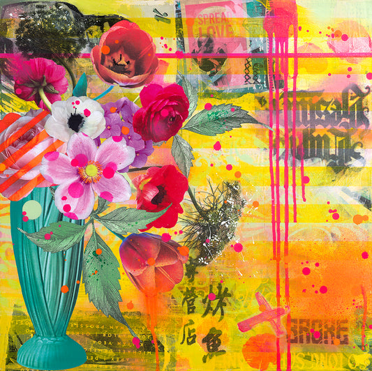 Jules Wild- Mixed Messages, Limited edition, Print, Floral, Flowers, Art, Artist - TAP Galleries