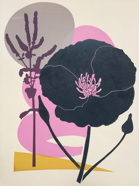 Kate Heiss- California, Poppy, Monoprint, Unique -TAP Galleries, Essex Gallery 