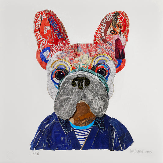 Peter Clarke- Mon Cheri, TAP Galleries, Limited edition, French bulldog- TAP Galleries, Essex gallery 