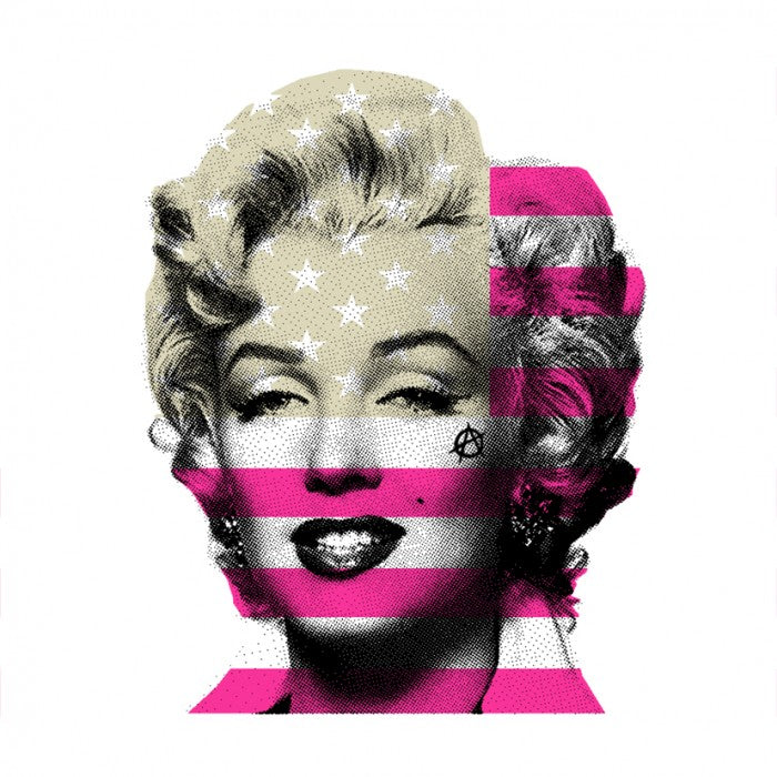 TAP-Galleries-Ben-Allen-Dirty-Sexy-MoneyMarilyn-Monroe-USA-Stars-Stripes-flag-bright-pink-beige