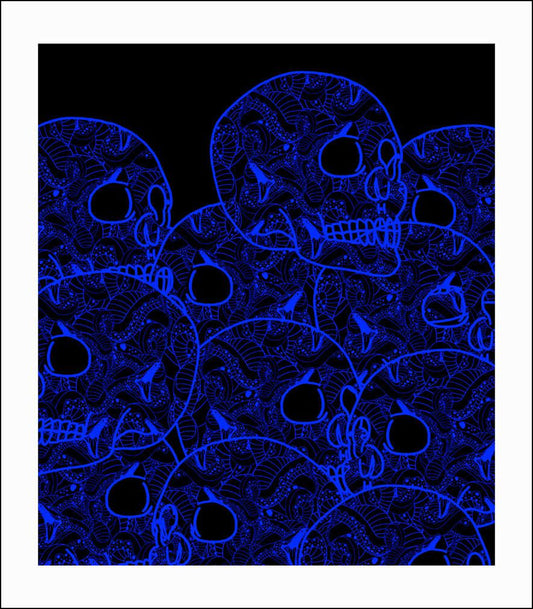Ben-Allen-TAP-Galleries-Viper-Skull-Electric-Blue-Black
