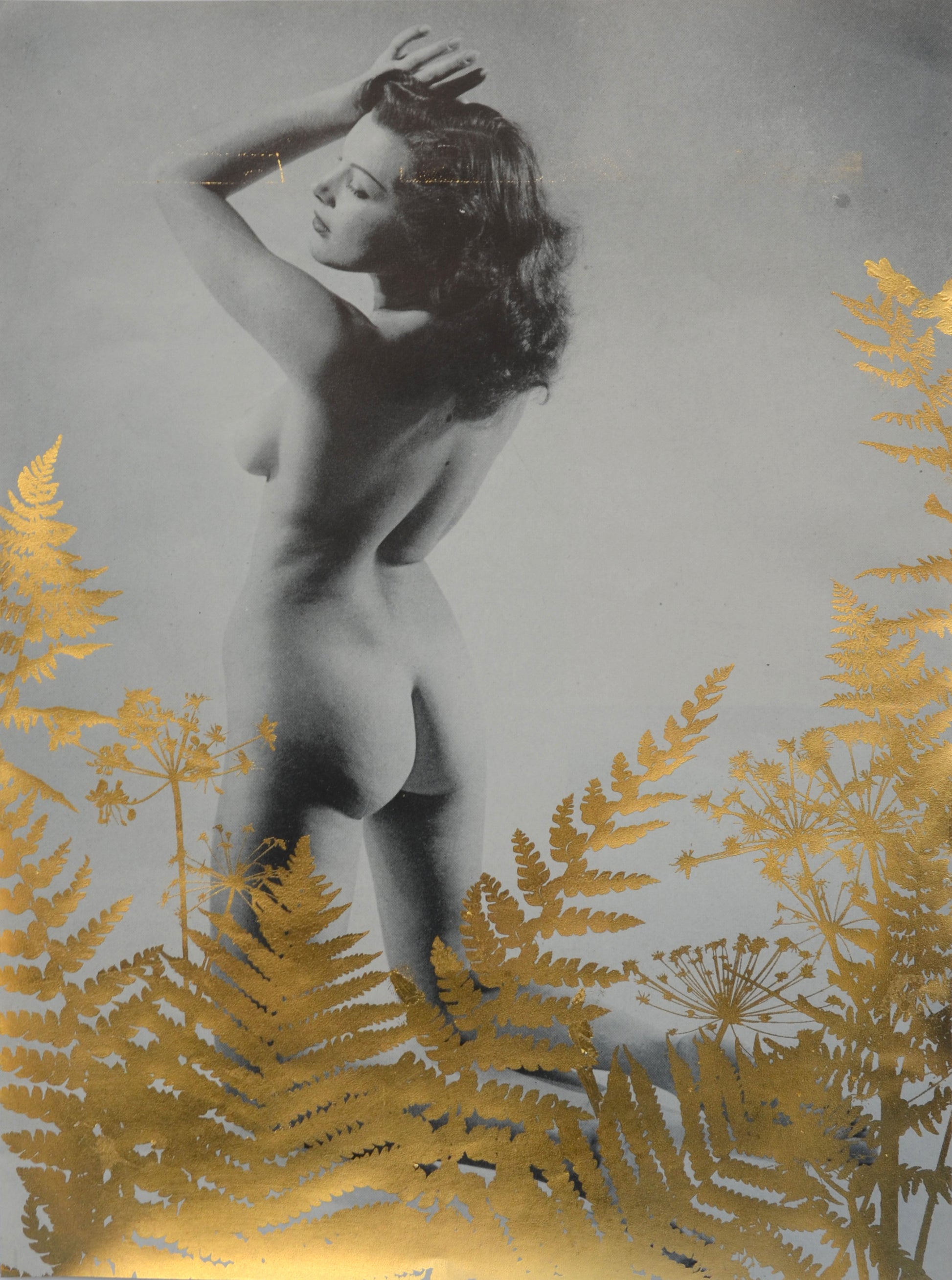 Cassandra-Yap-Fern-Nude-Vintage-Magazine-Gold-Leaf-2022-TAP-Galleries